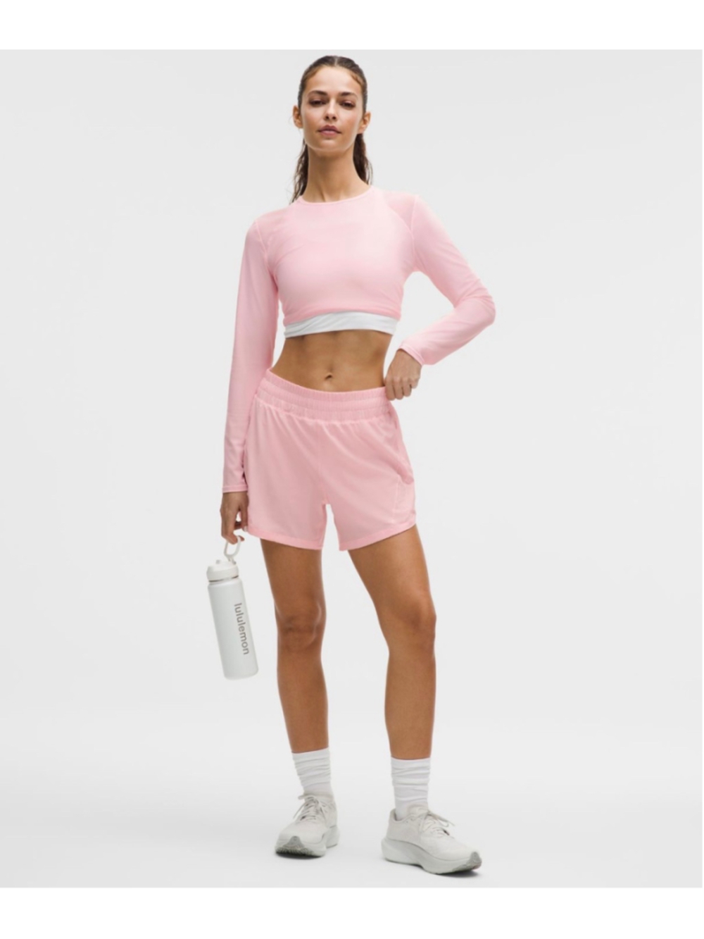 Women's Lululemon Track That High-Rise Athletic Shorts Size 10 Pink